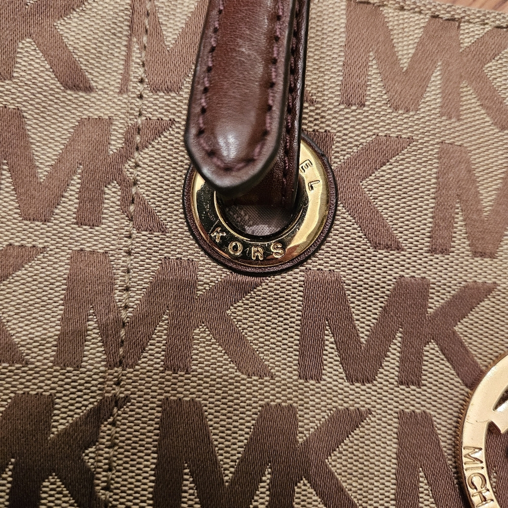 MICHAEL KORS Designer Jet Set Signature Logo Tote Pure Bag - Picture 7 of 14